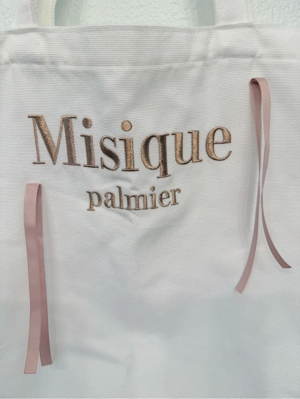 Misique Palmier Japanese Tote Bag Ivory Pink Bow Kawaii J-Fashion Rare